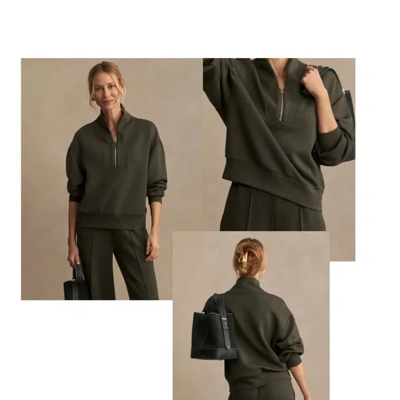 Varley Davidson Olive Marl Sweatshirt Sz XS NWT - Picture 2 of 4